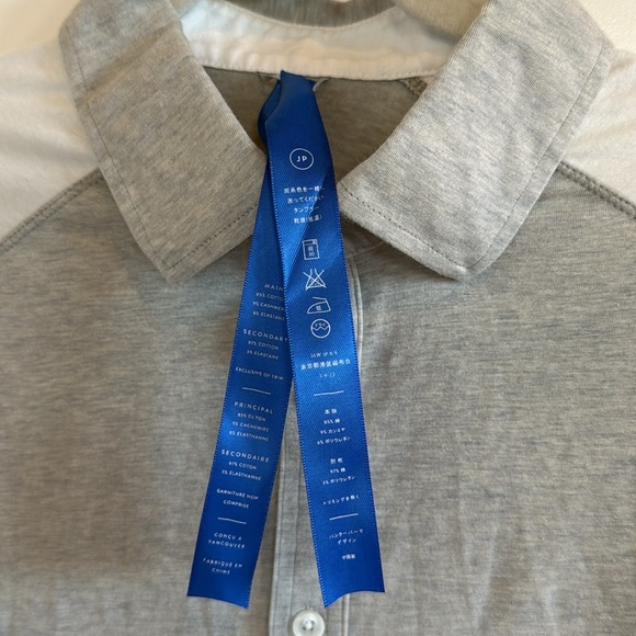 Kit and Ace Men’s knit button down, medium, grey and white - Picture 3 of 7